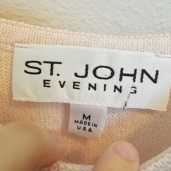 Vintage St. John Evening Pale Pink Knit Tank Top - Picture 6 of 8